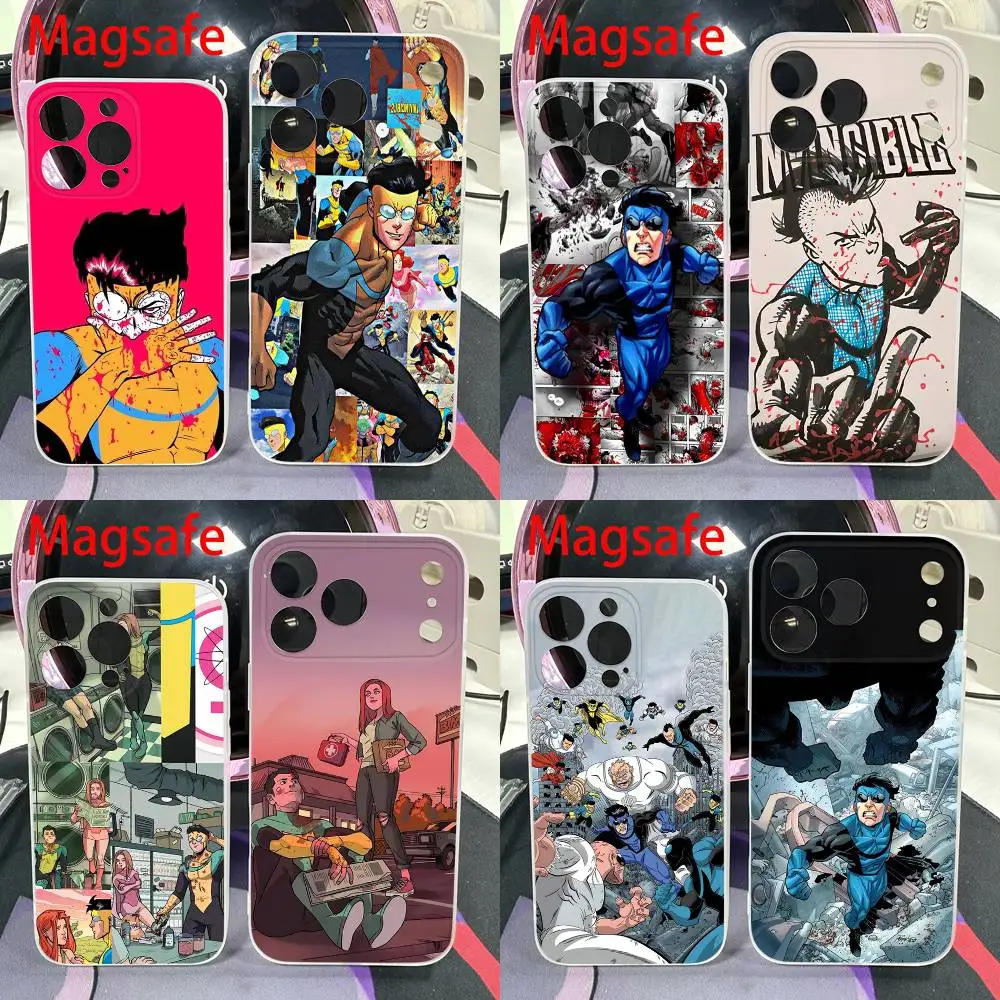 

Cartoon I-Invincible Phone Case For iPhone 14,16,15,11,13,17,12,Air,Mini,Plus,E,Pro,Max Magnetic Magsafe Frosted Cover