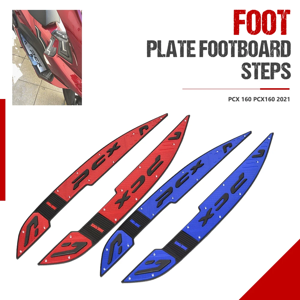 

PCX 160/125 Motorcycle Footboard Steps Motorbike Foot Set For Honda PCX160 PCX 160 PCX125 PCX 125 2021 Footrest Pegs Plate Pads