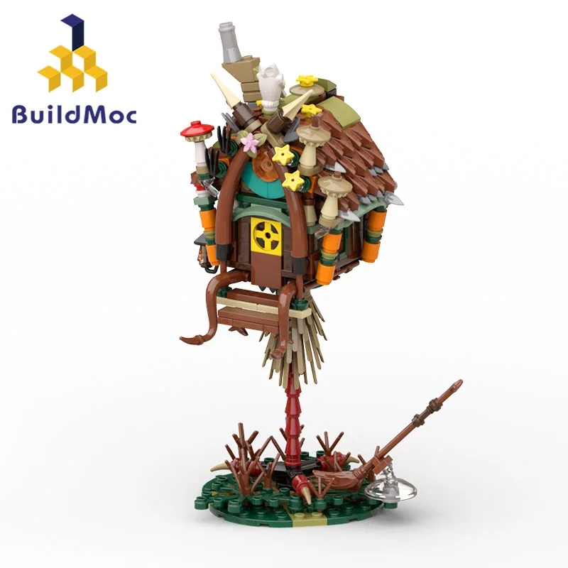 

BuildMoc Russia Fairy Tales Baba Yaga Hut Building Blocks Set Grandma Brickheadz Yaga House Brick Toy For Children Birthday Gift