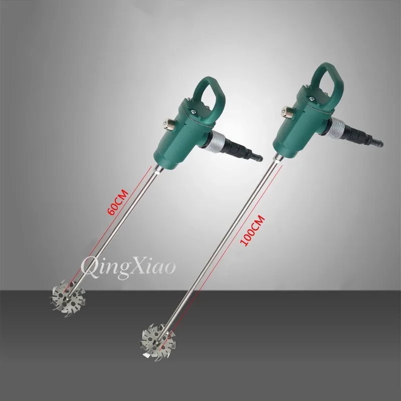 Explosion-Proof Portable Pneumatic Mixer Industrial Air Agitator for Paint Glue Coating Viscous Liquid with Dispersion Impeller