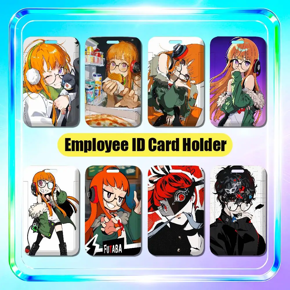 For Persona 5 Joker Futaba Sakura Employee ID Card Holder Badge Office Student Bank Work Credit Decoration Case