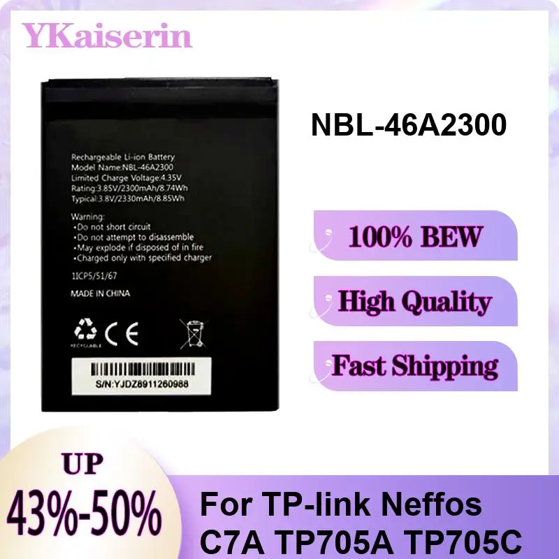 For TP-Link Neffos C7A TP705A TP705C 2330mAh Nbl-46A2300 Mobile Phone Battery Portable
