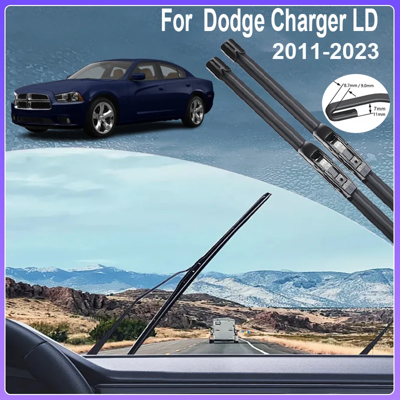 

Car Front Wipers For Dodge Charger LD Accessories 2011~2023 Rubber Window Windshield Windscreen Kit Auto Rain Blade Brushe Parts