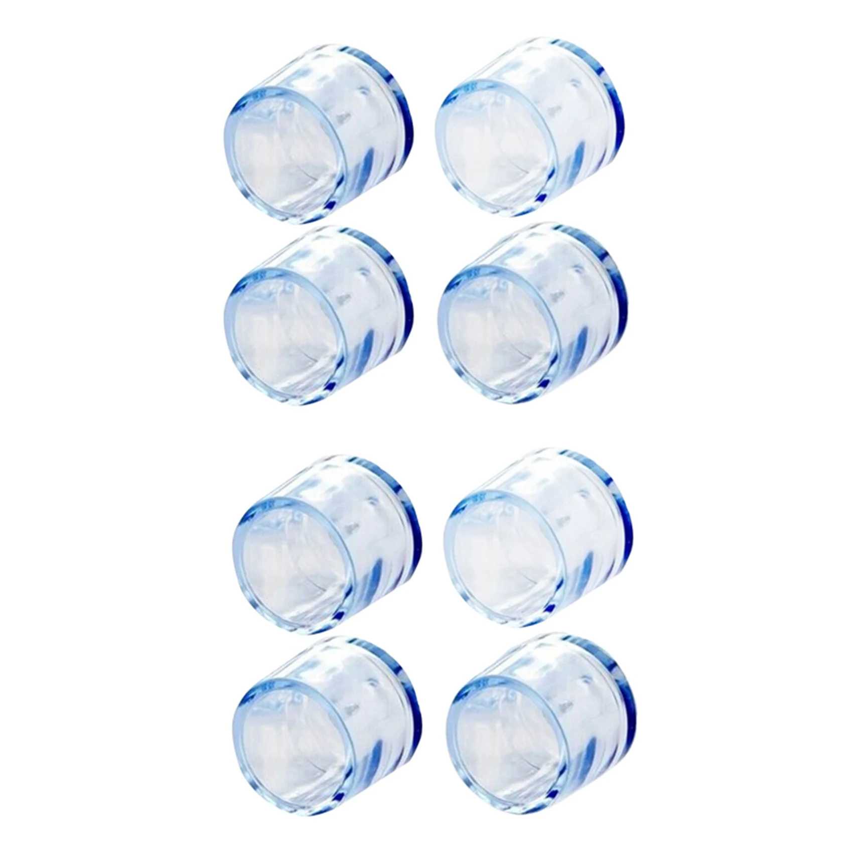 Y74A-8Pcs Transparent Rubber Furniture Table Chair Leg Floor Feet Cap Cover Protector 15Mm