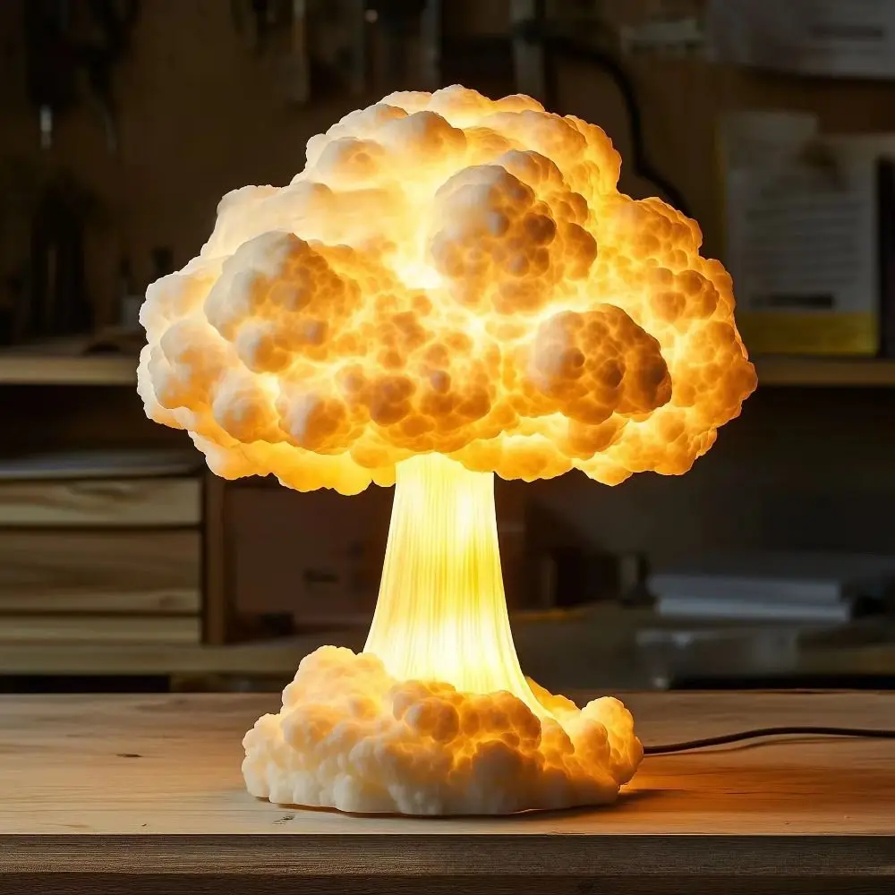 

Innovative Mushroom Cloud Design Mushroom Cloud Lamp Compact Crafted Table Light Decorative Aesthetic Table Lamp Living Room