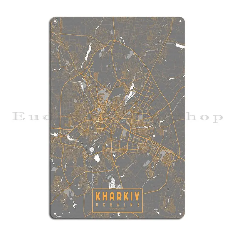 Kharkiv City Map Of Ukraine Bauhaus Metal Sign Custom Custom Cinema Design Bar Tin Sign Poster