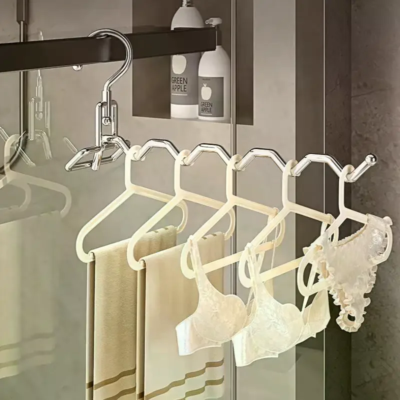 1Pcs Portable Clothes Drying Rack Foldable Clothes Hanger Travel Hotel Wardrobe Drawer Door Mounted Punch-free Cloth Drying Rack