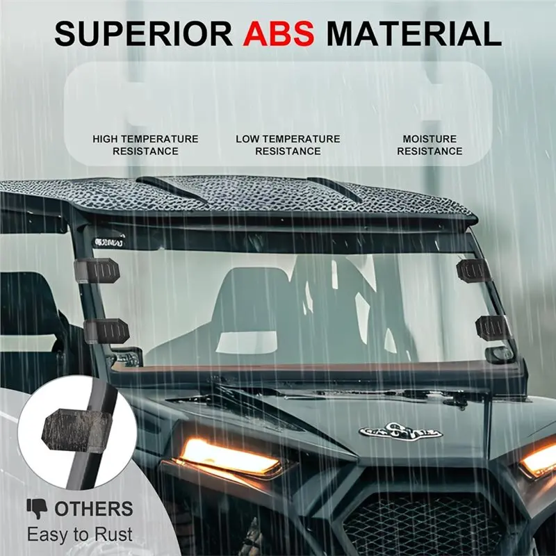 مجموعة المشبك 4 قطع قابلة للتعديل UTV الزجاج الأمامي تصاعد المشابك الثابتة الأشرطة ل بولاريس رينجر RZR ، مافريك X3