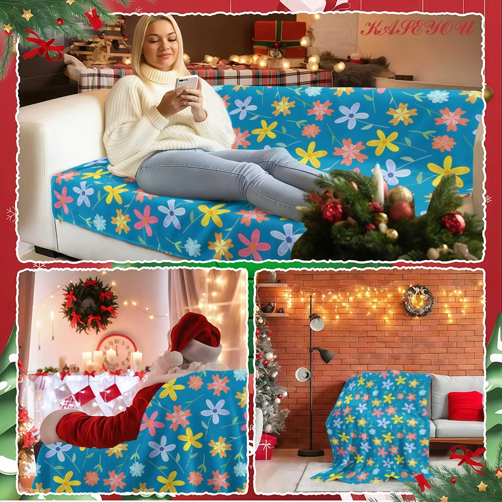 Minimal Floral Lightweight High-Quality Quick Drying Travel Blanket Wonderful Christmas New Year Gift for Family Friends