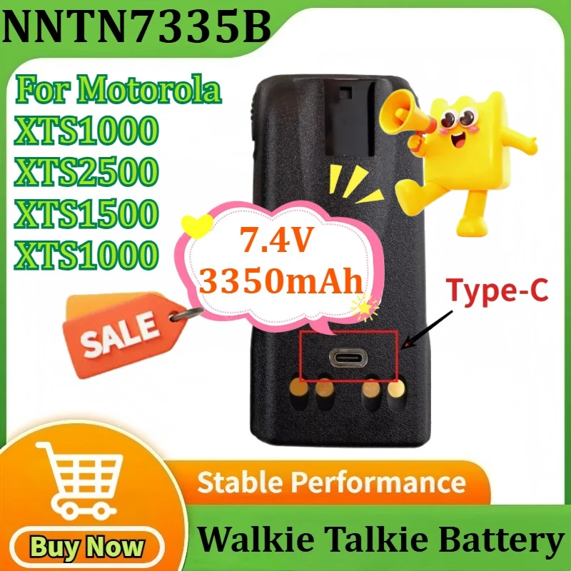 

NNTN7335B 7.4V 3350mAh Type-C USB Walkie-talkie Battery for Motorola XTS1000 XTS2500 XTS1500 XTS1000 XTS2000 PR1500 MT1500 Radio