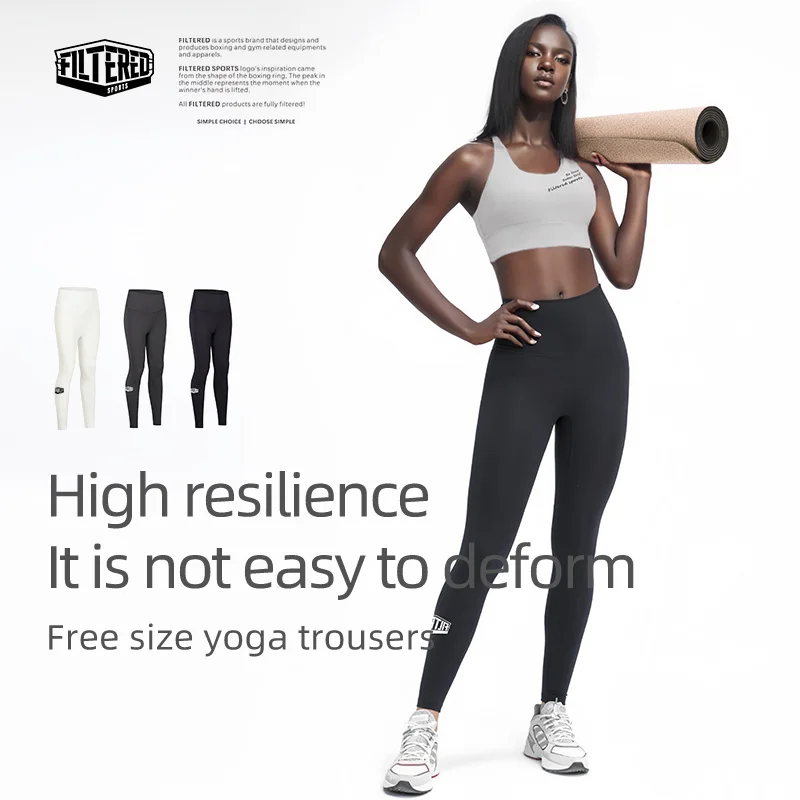 Filtered Yoga Boxing Gym Pants Hip Lift Tight High Waist Quick Dry Sweatpants Women's BFA036 Trousers