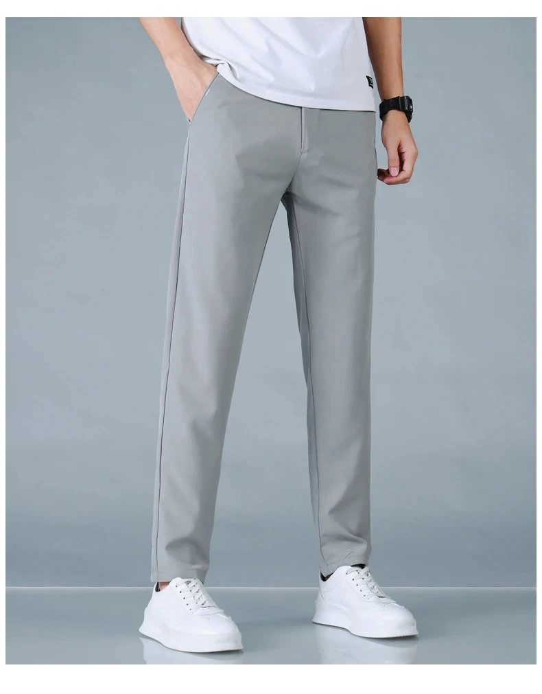 Herren Freizeithosen Korea Mode Sommer Slim Fit Hosen Hochwertige Elastische Taille Gerade Golf Sporthosen Herrenbekleidung – Detail 9