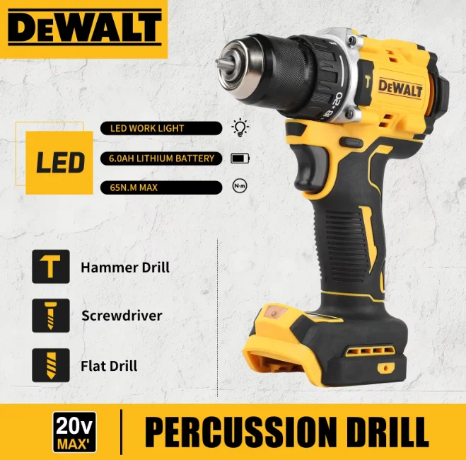 DEWALT DCD805 20V Brushless Cordless Impact Drill 10mm Self-lock Chuck 34000BPM Multi-scene Workshop Household Power Toolstool image 4