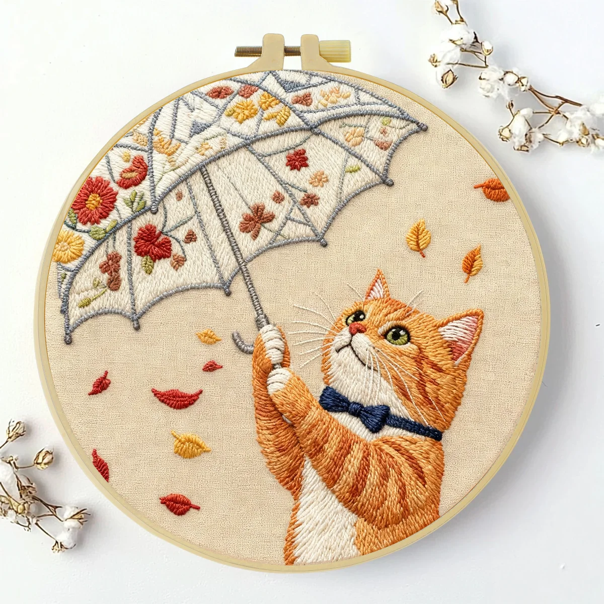 1 Stück 20X20CM/15X15CM 7,87/6,3 Zoll Katzen-Stickerei-Starter-Kit DIY-Kit DIY-Stickerei-Set für Anfänger Heimdekoration – Detail 3