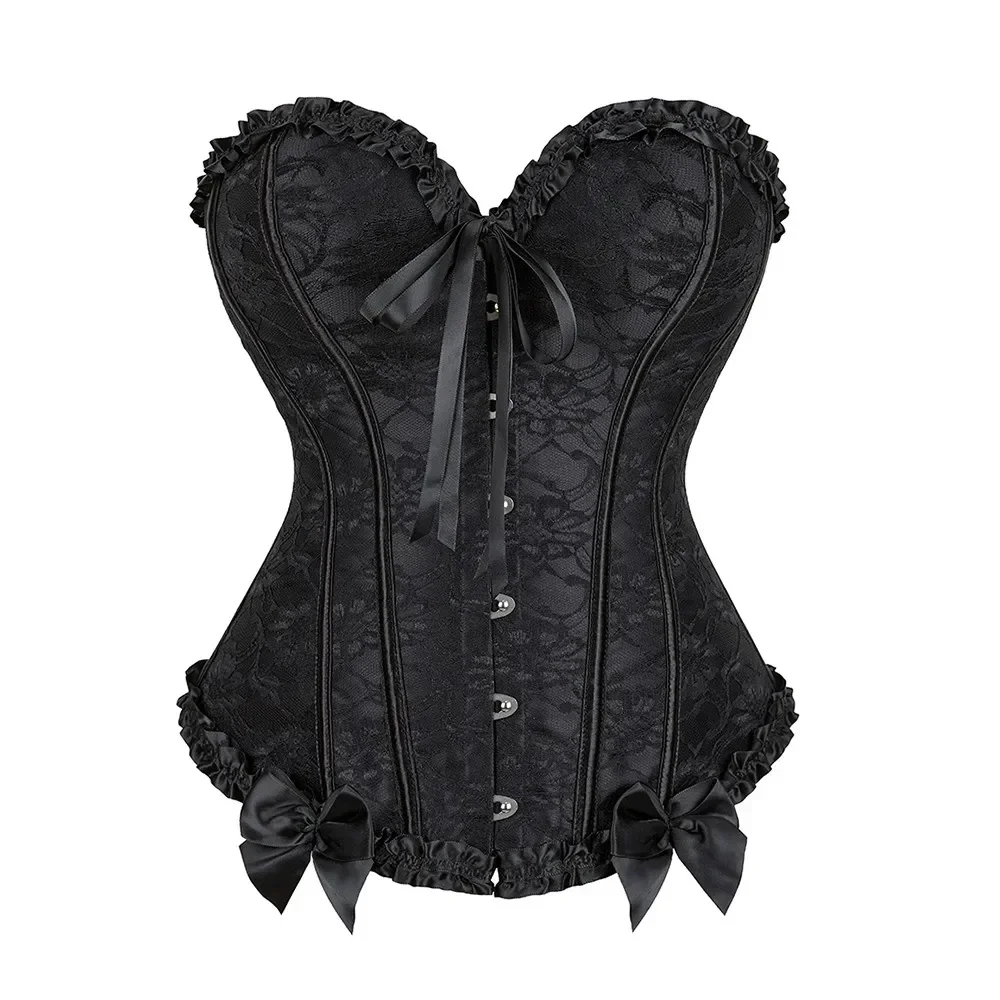 

Victorian Vintage Corset for Women Lace Up Overbust Bustier Boned Waist Shaper Gothic Corsets Sexy Lingerie Corselet Plus Size
