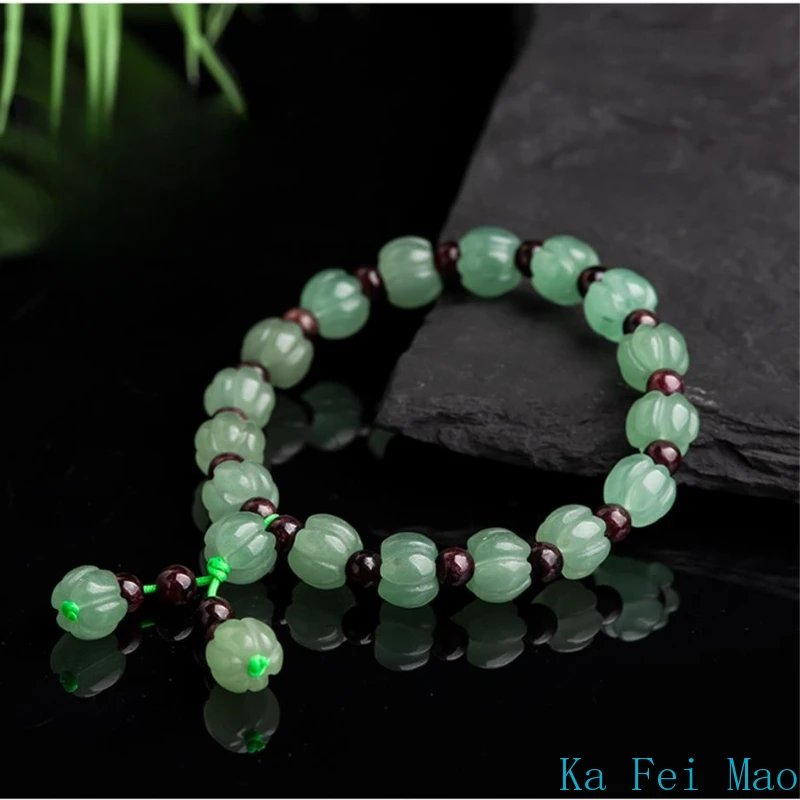 Natural Dongling Jade Pumpkin Bracelet Charms Fashion Fine Jewelry Sets Luxury Designer Couple Bangle Decorations Holiday Gifts