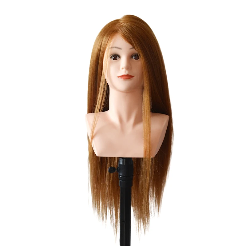 26inch Female Mannequin Head with Shoulder High Grade 80% Human Hair for Braiding Hairstyle Practice Maniqui