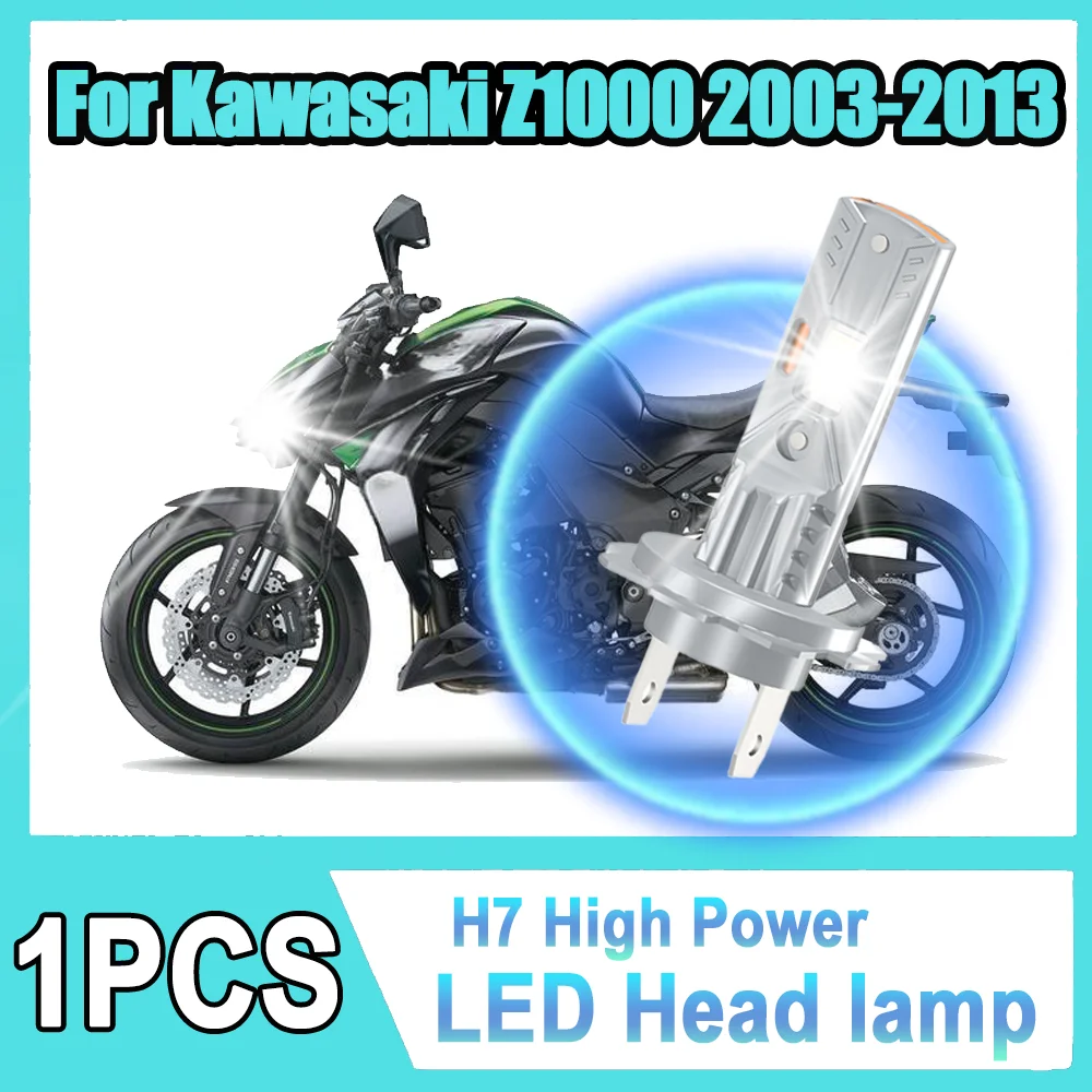 

1PCS Super Bright 6000K White 3570 CSP Chips H7 LED Motorcycle Headlight High Power Moto Front Lamp For Kawasaki Z1000 2003-2013
