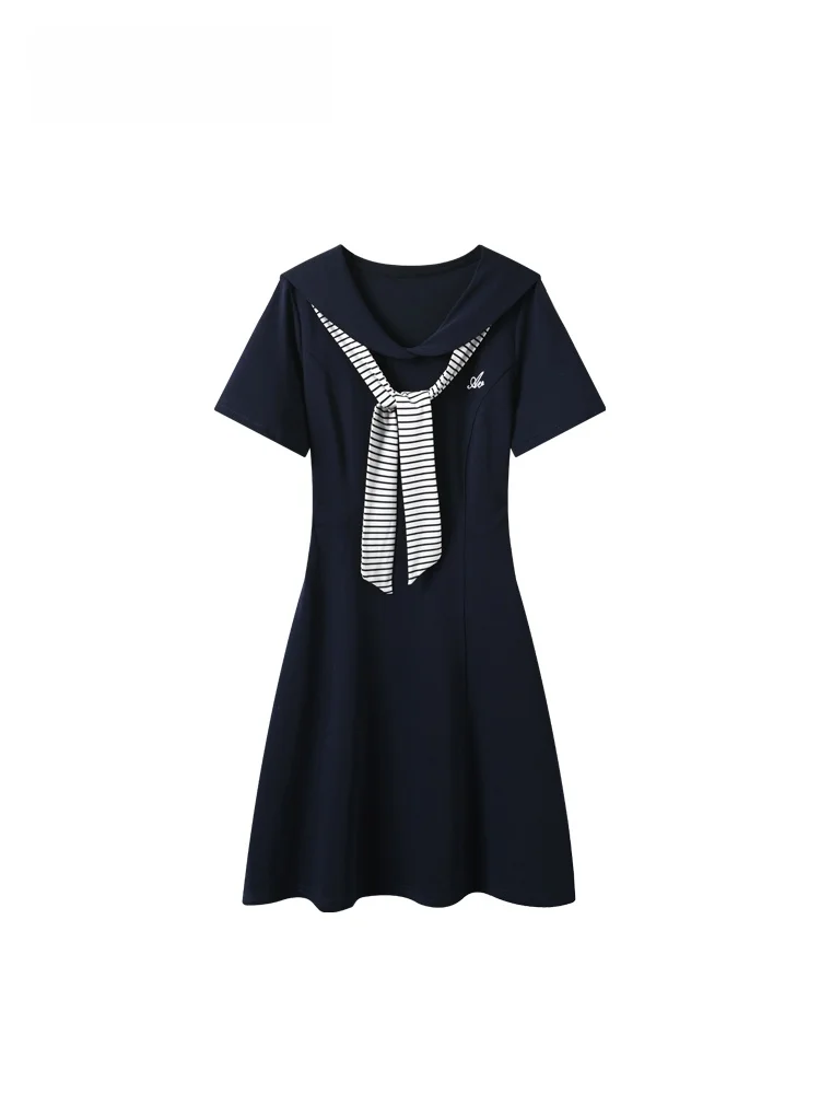 

Casual Fashion Summer Short Sleeve Dress Women plus Size Stylish Leisure Slimming Skirt CaraCLUB College Style plus Size Dress