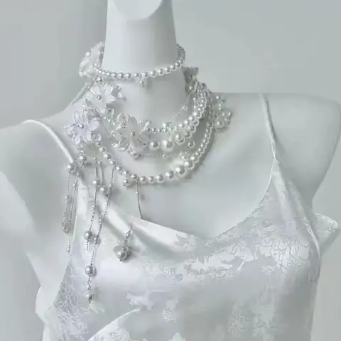 럭셔리 우아한 모조 진주 허리 체인 크로스 술 매력 여성을위한 배꼽 허리 체인 페르시 비치 비키니 바디 체인 쥬얼리