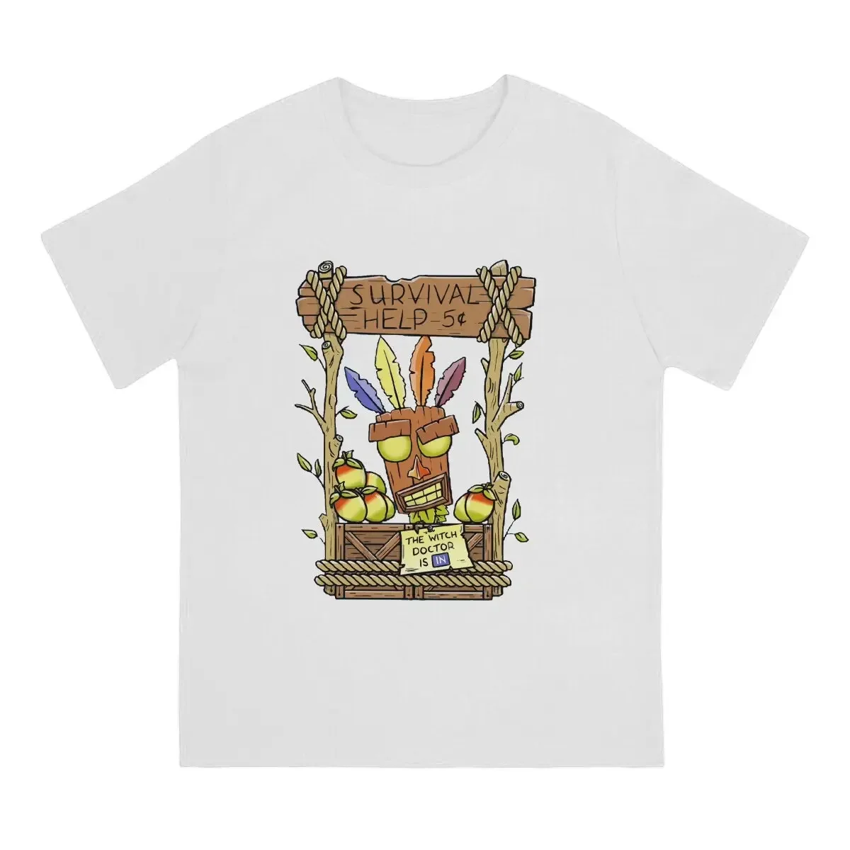 The Witch Doctor Is In Men T Shirt Crash Bandicoots Vintage Tee Shirt Short Sleeve Crewneck T-Shirts 100% Cotton Gift Idea Tops