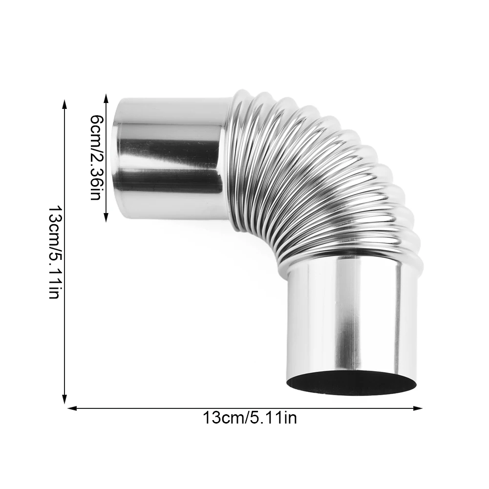 Multiple Usage Elbow Tube 60mm Acid Alkali Anti-rust Elbow Camping Wood Stoves For Outdoor Thermal Tents Multiple