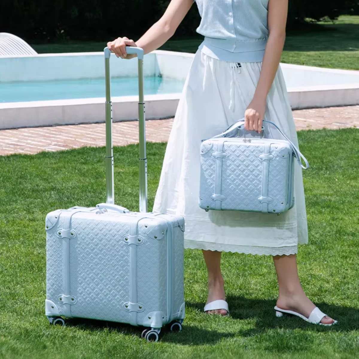 Fashion 16-Inch Carry-On Suitcase For Short Plane Trips 18-Inch Children's Rolling Luggage for Girls Small Flight Travel Bag
