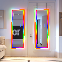 LED full-length mirror with light, hanging RGB 24-color dimmable, door-mounted or wall-mounted fitting mirror