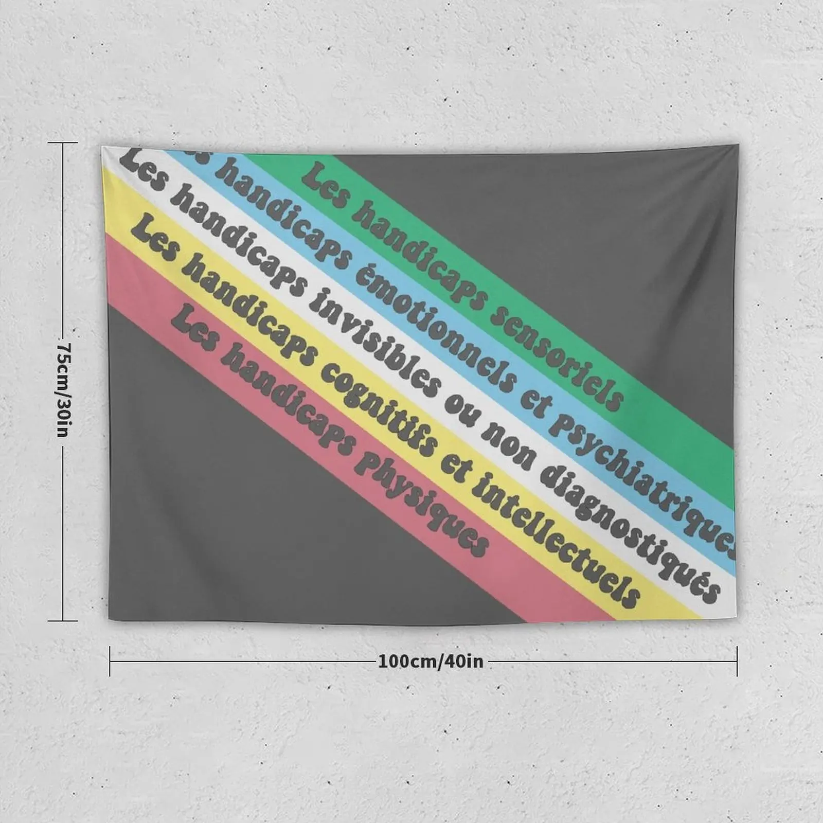 Drapeau de la fierté des personnes handicapées Tapestry Decoration Aesthetic Custom Bedroom Decorations Tapestry