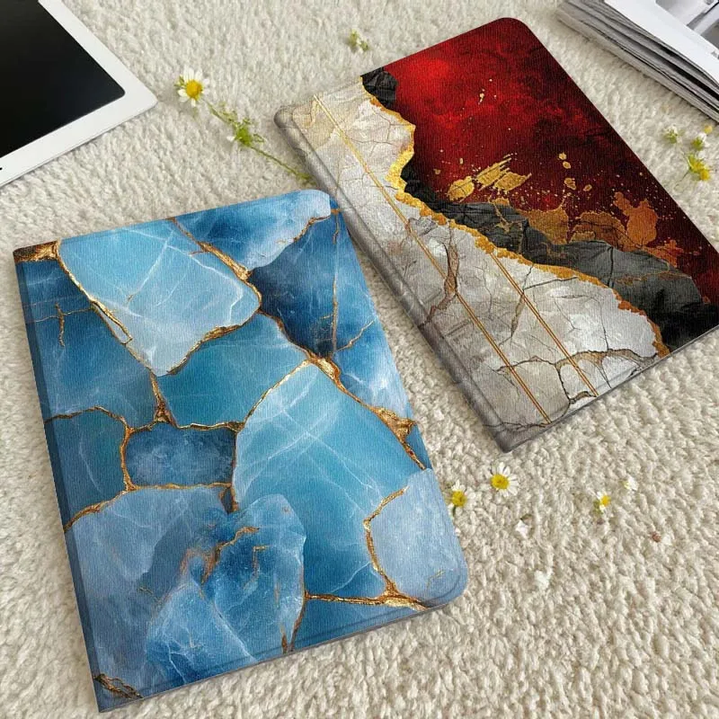 

Blue Agate Gold Veins Gift Tablet Case For Xiaomi Redmi Mini Pad SE K 2 4 5 6 7 8 2023 2025 11 8.8 11.2 10.1 Pro