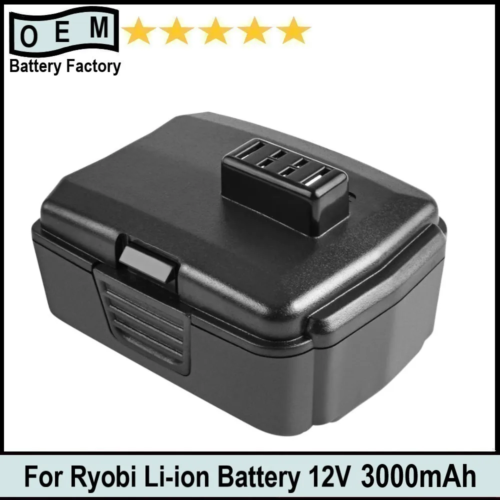 

CB120 3Ah 12V Replacement Battery Compatible with Ryobi CB120L CB121L BPL-1220 130503001 130503005 Li-ion Power Tool Battery