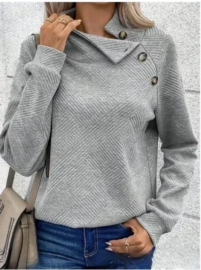 

Spring Women's Hoodie Black Turtleneck Long Sleeve Button Keep Warm Casual Hoodies Female New Elegant Trendy Ladies Clothes