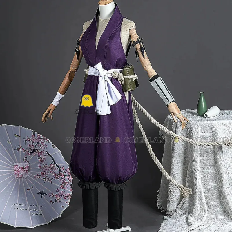 2025 New Yuzuriha Costume Wig Anime Jigokuraku Hell's Paradise Cosplay Fox Sumire Kunoichi Outfit Purple Uniform Hall AA