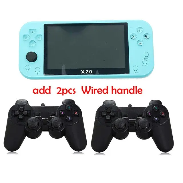 X20 เครื่องเล่นเกมพกพา 5.1 นิ้วจอแสดงผล LCD Double-Rocker 10000 + เกมคลาสสิก Retro MINI Pocket เกมคอนโซล MP3 วิดีโอเกม