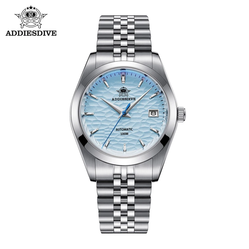 ADDIESDIVE-Montre Mécanique existent pour Homme, Montre-Bracelet de Luxe en Argent, Étanche, Business Européen et Américain, Loisirs