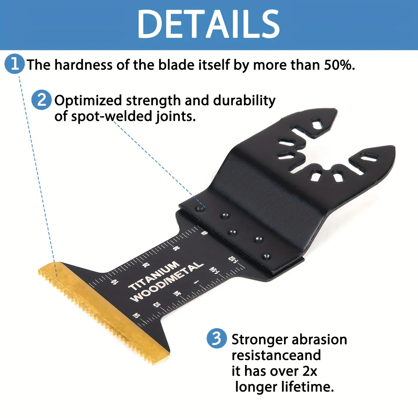 10/20/30/50pcs Titanium Oscillating Saw Blades For Cutting Hard Material Metal Nails Wood And Plastic Oscillating Tool Blades