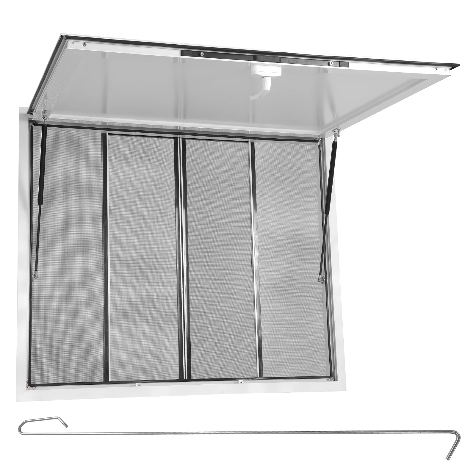 

Concession Window 36x36/48x36/53x33inch Food Trailer Window with 4 Sliding Door Awning Door Drag Hook (Glass Not Included)