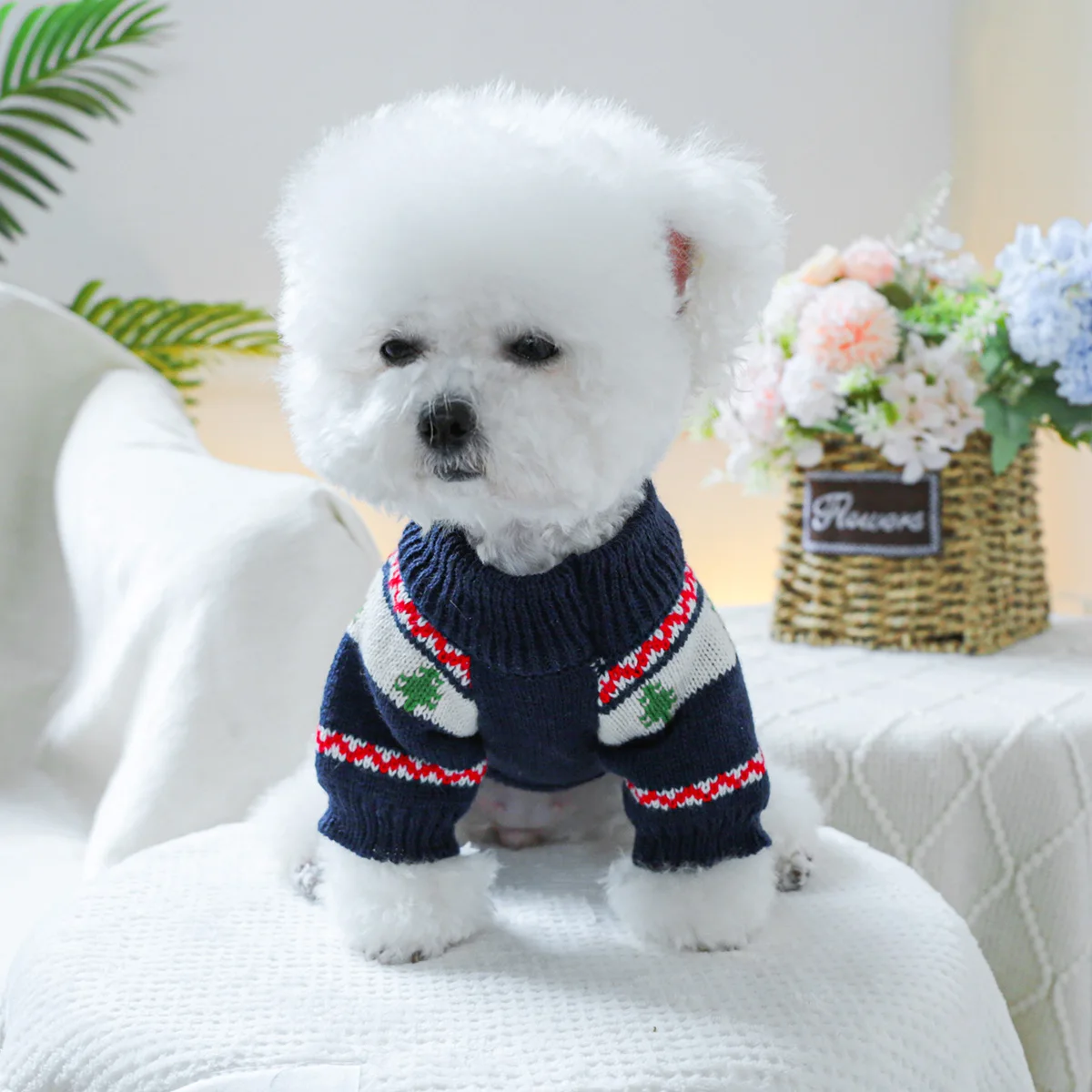 1PC pet clothing spring and autumn pullover elastic forest bear sweater suitable for small and medium-sized dogs