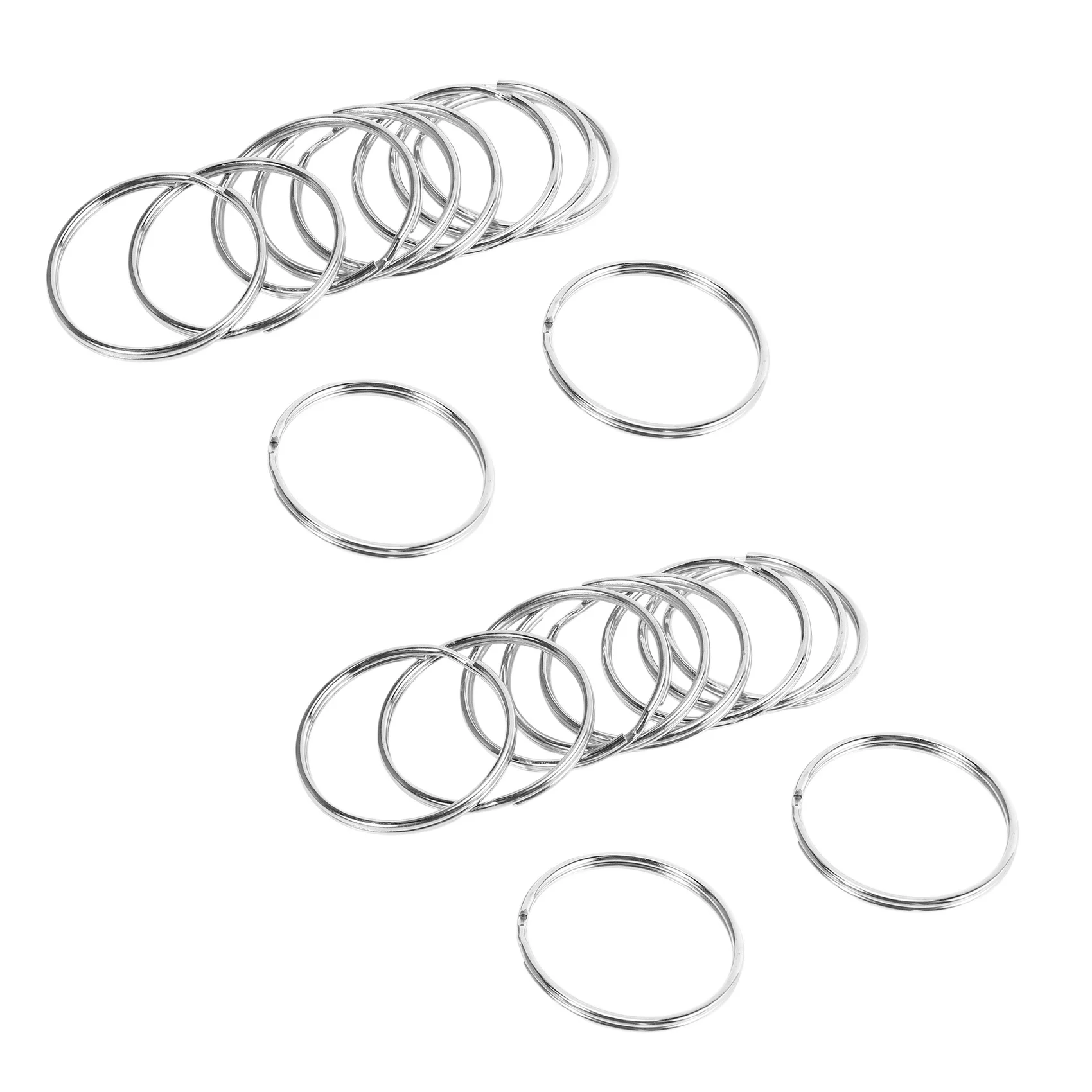 NOCM 20X Quality 50mm Keyring Split Ring Set Heavy Duty Large Key Loop Sprung Hoop