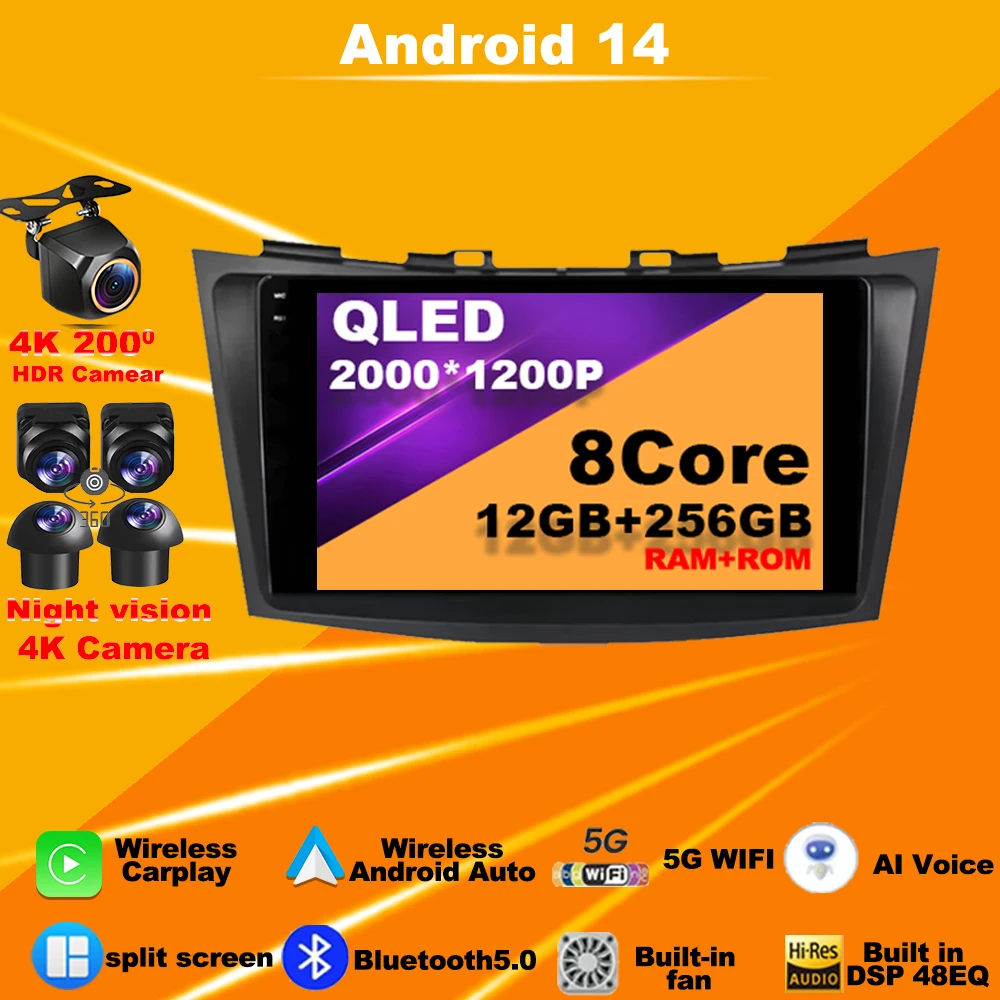 

Car Radio Android 14 For Suzuki Swift 4 2011 - 2015 Multimedia Player Stereo Navigation 4G WIFI Touch Screen Autoradio 2 din