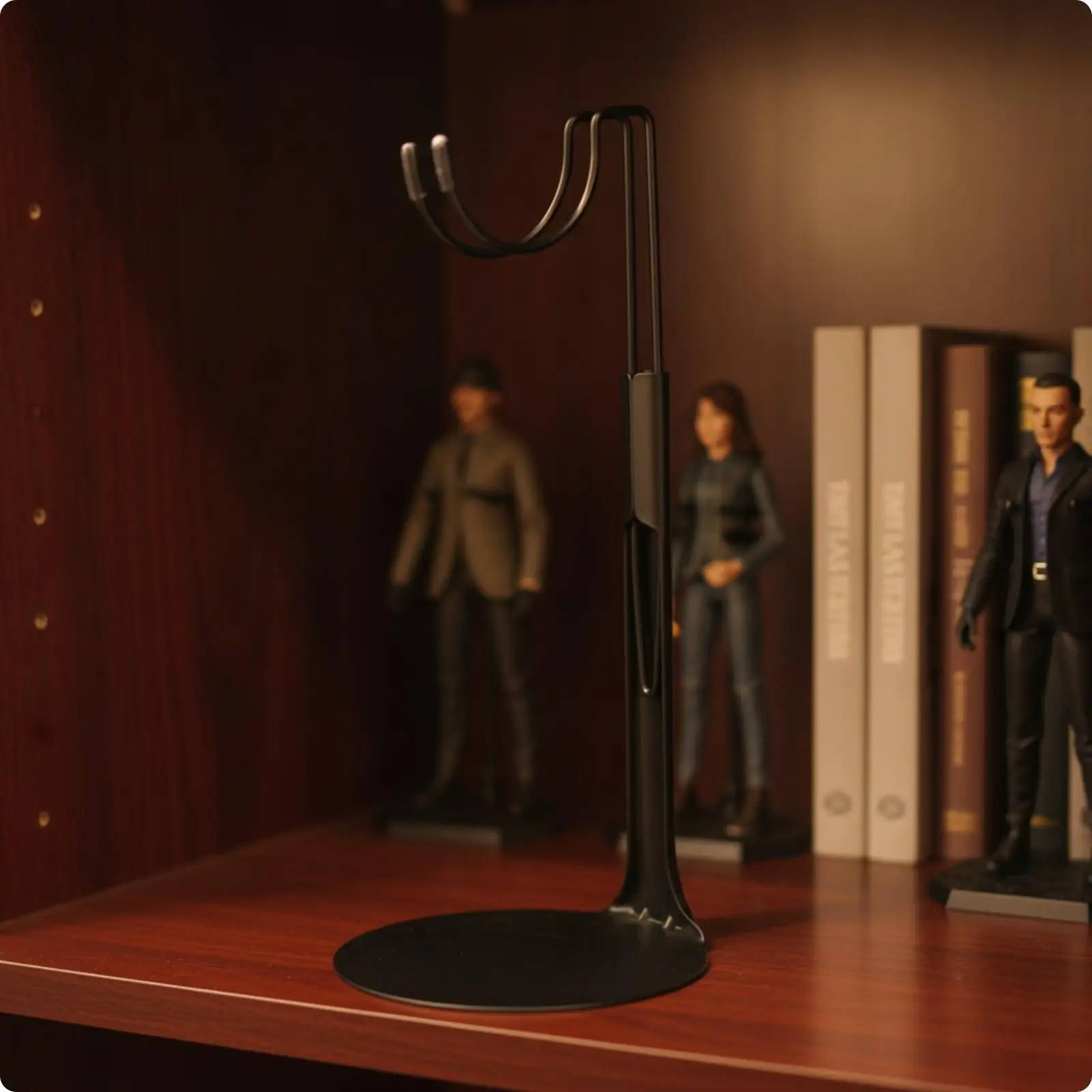 Premium Alloy Action Figure Holder with Curved Padded Top for 1/6 Scale Model Toys Display