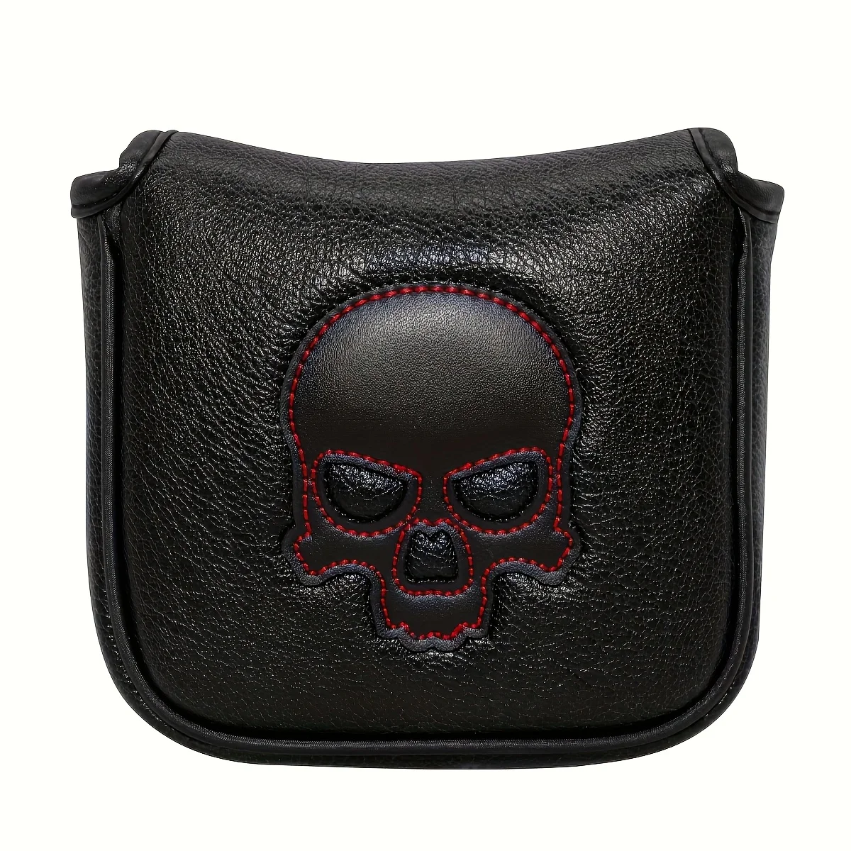 1pc Golf Club Protective Cover, Putting Head Cover, Red Face and White Face Skull Design, Magnet Closure, Durable and Stylish