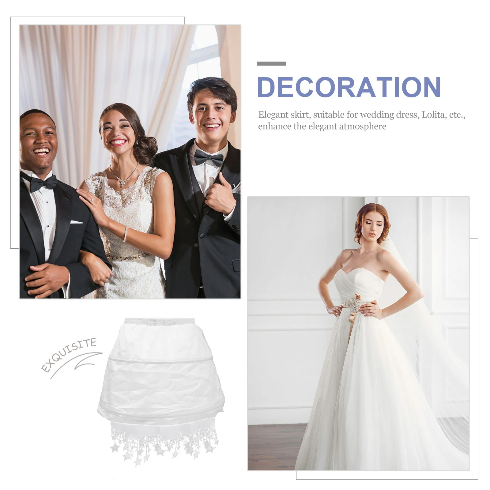 Lolita petticoat vestido ajustável underskirt estrela borla fluff up saia deslumbrante multidão elogio perfeito cosplay noiva vestido de baile