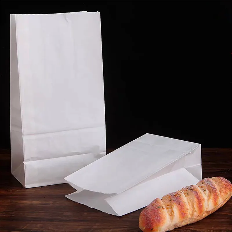 100pcs 27x15x9 32x18x11cm Brown Kraft Paper Bags Cookie Bread Baking Packag Gift Bags Packing Food Takeout Eco-friendly Bag