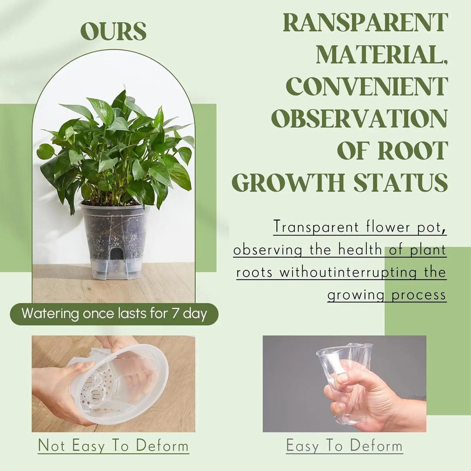 

Самополивающиеся цветочные горшки, 3 шт., самовпитывающиеся горшки с дренажем для цветов, домашние кашпо для использования в помещении и на улице, для веранды