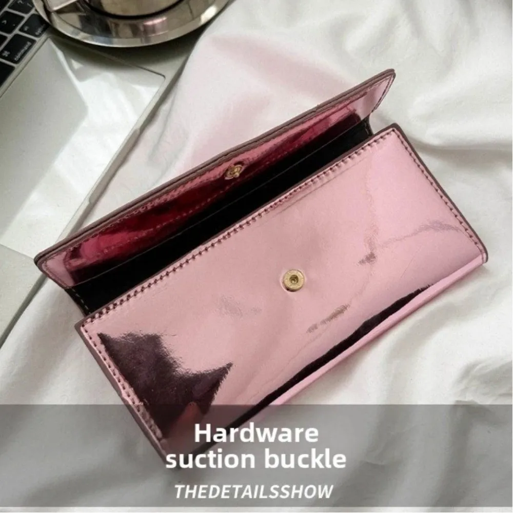 Portable PU Leather Coin Purse Long Lightweight Wrist Bag Phone Storage Zipper Closure Women's Clutch For Female Oriented