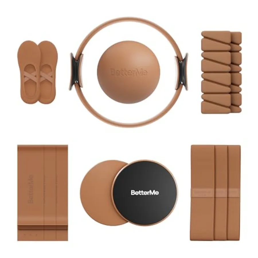 

Pilates Studio Kit – Pilates Ring, Pilates Ball, Resistance Bands & Sliders – Complete Pilates Equipment Set for Women – Home & Studio Pilates Workout Kit