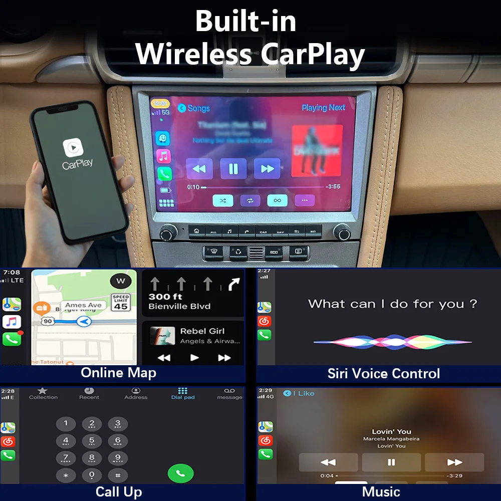 CHSTEK For Porsche 911 997 987 Cayman Boxster Car Radio Carplay Android 13 Navigation WIFI 4G RDS FM Multimedia Player Autoradio