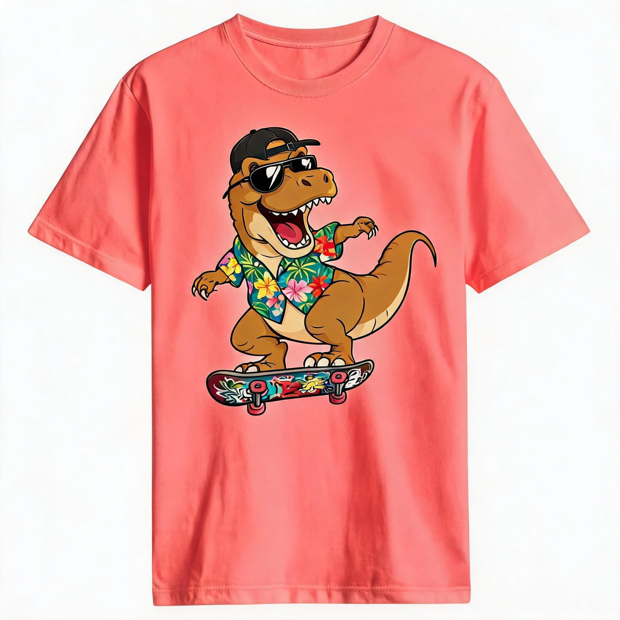 Cool T-Rex Dinosaur Skateboard T-Shirt Print Original Design Gifts T Shirts Vintage T Shirt Funny Shirt Camisas Streetwear