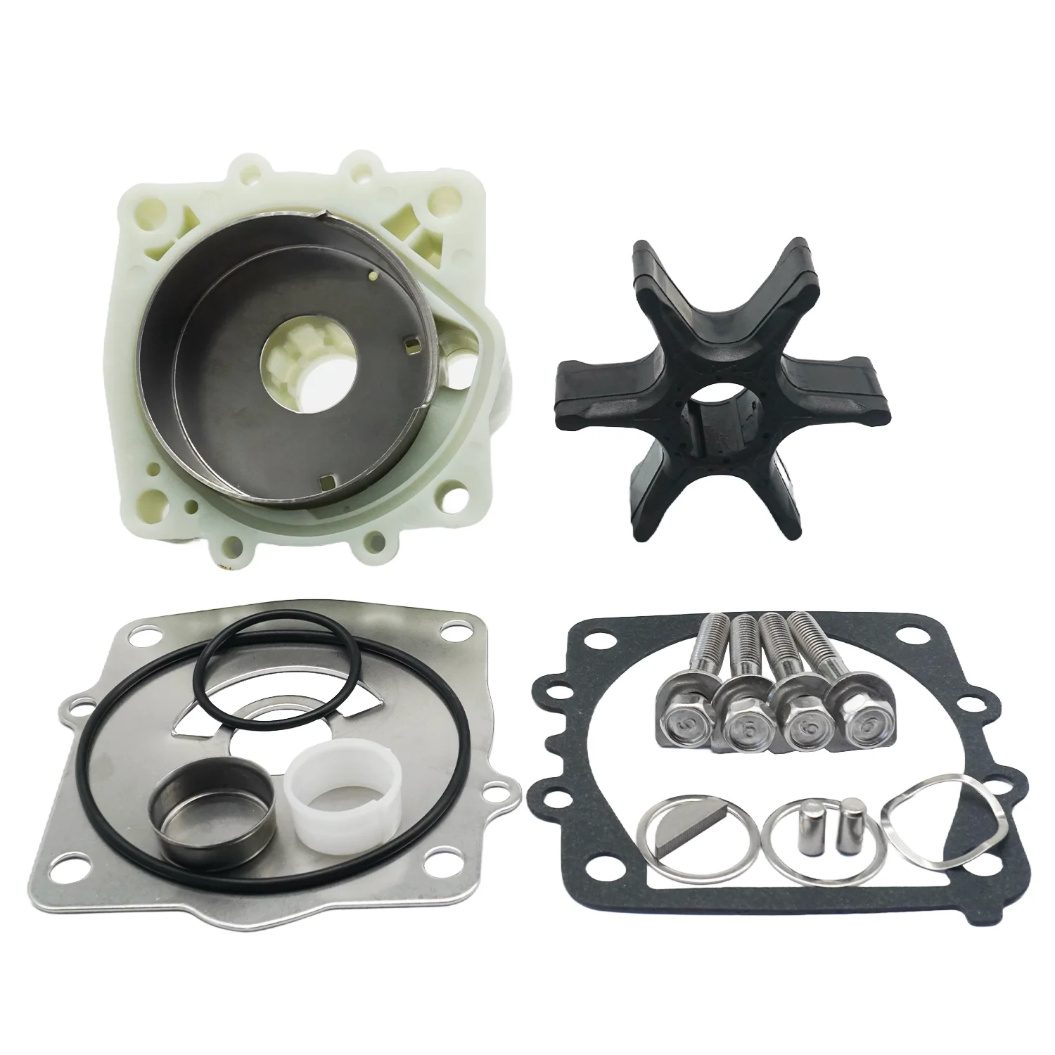 

Water Pump Impeller Repair Service Kit for Yamaha Marine 2 Stroke 115 130 HP C115 P115 S115 L130 Outboard Engines 6N6-W0078-00